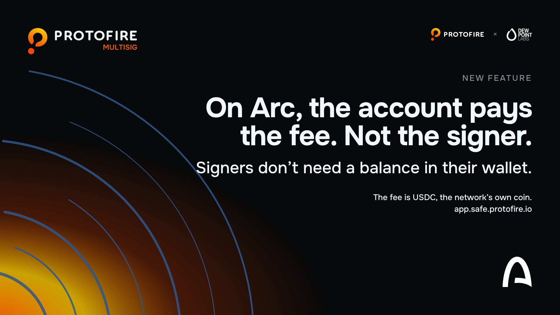 On Arc the account pays the fee. Not the signer.